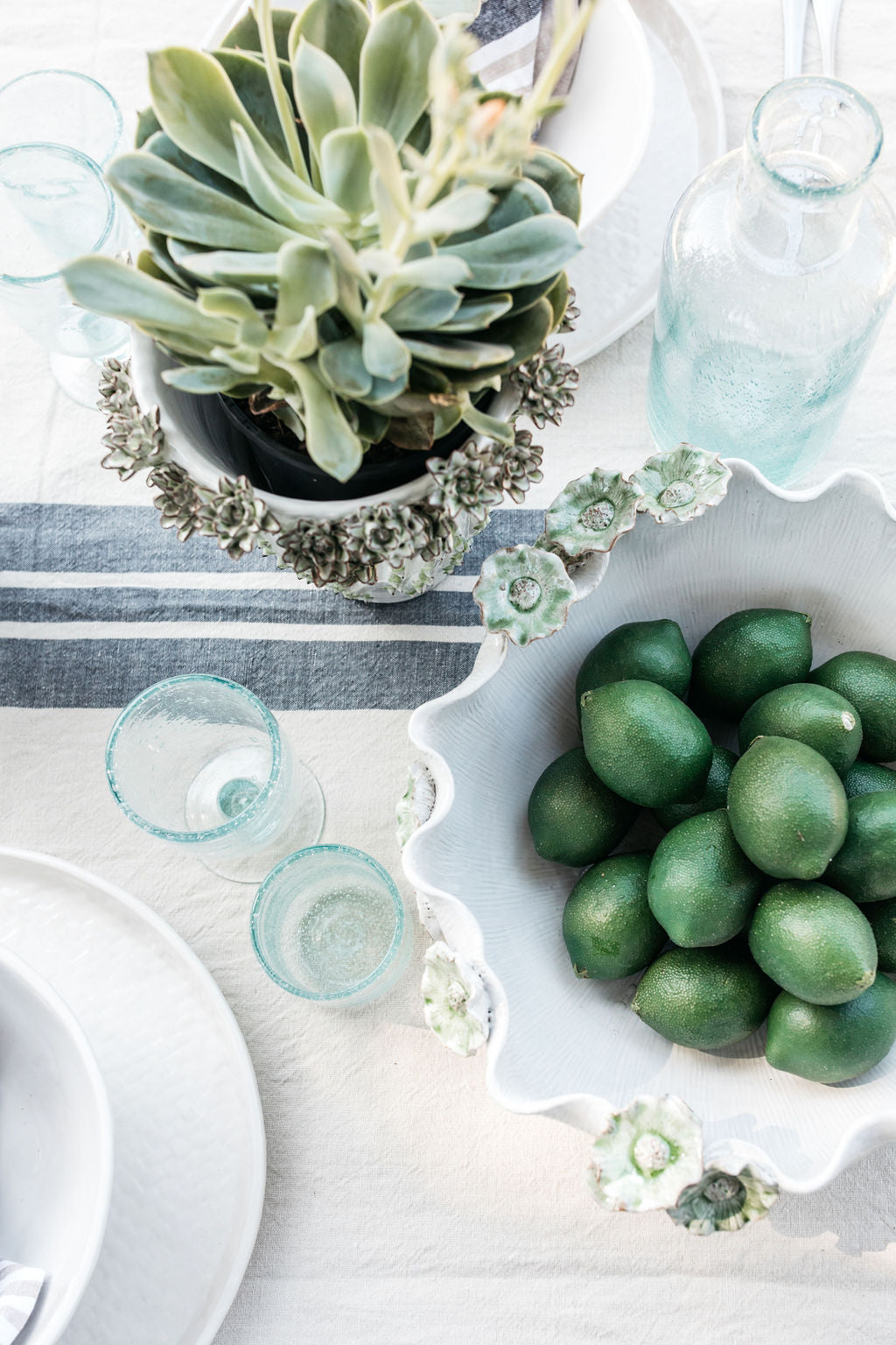 Green Flower Ceramic Bowl