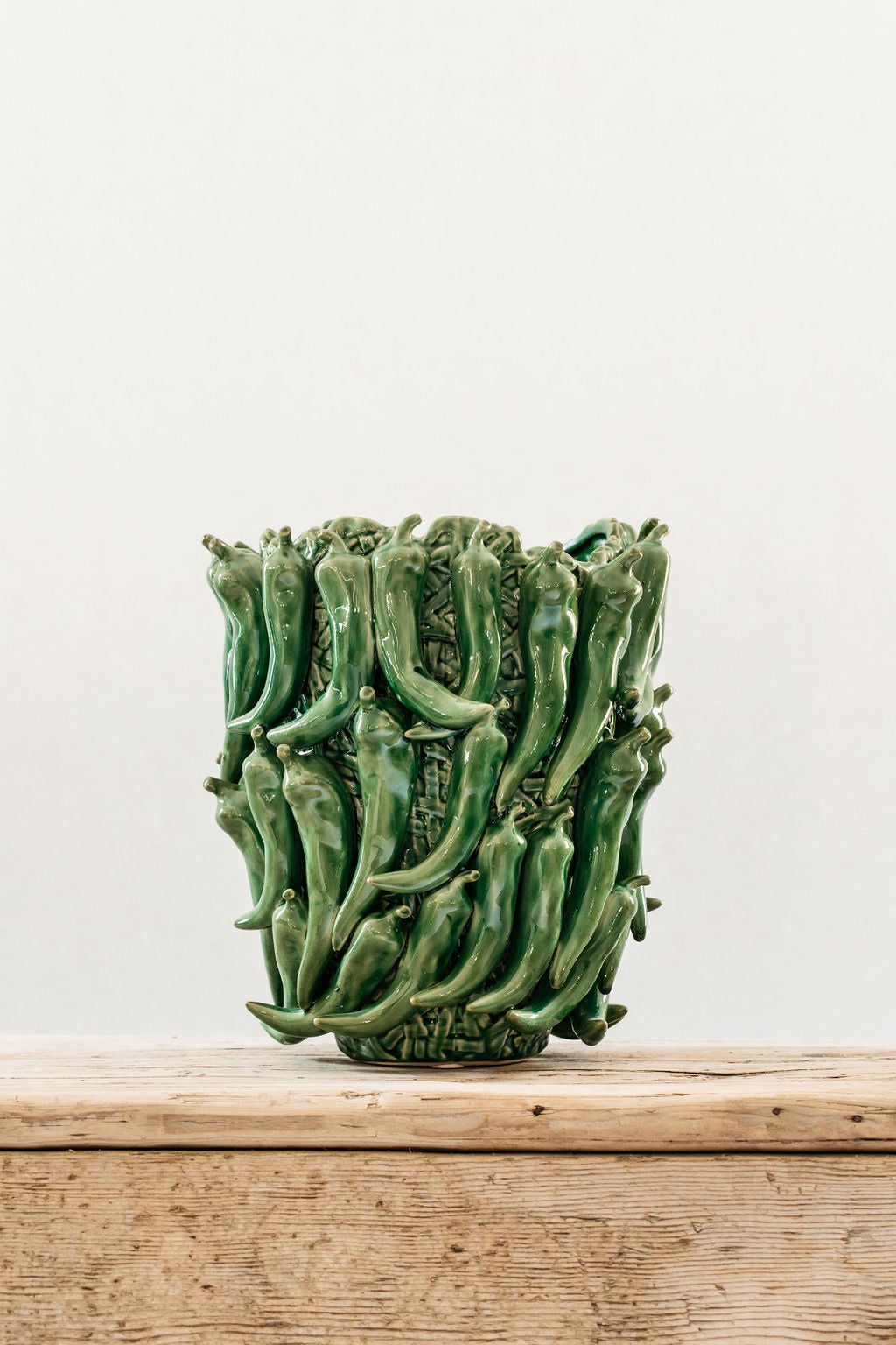 Green Porcelain Chilli Vase